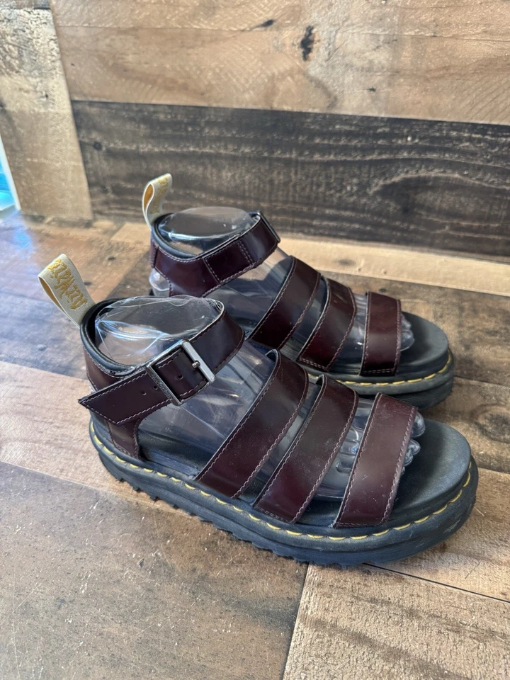 Dr Martens Blaire Vegan Burgundy Strap Doc's Platform Lightweight Sandals US 7 - Image 3 of 4