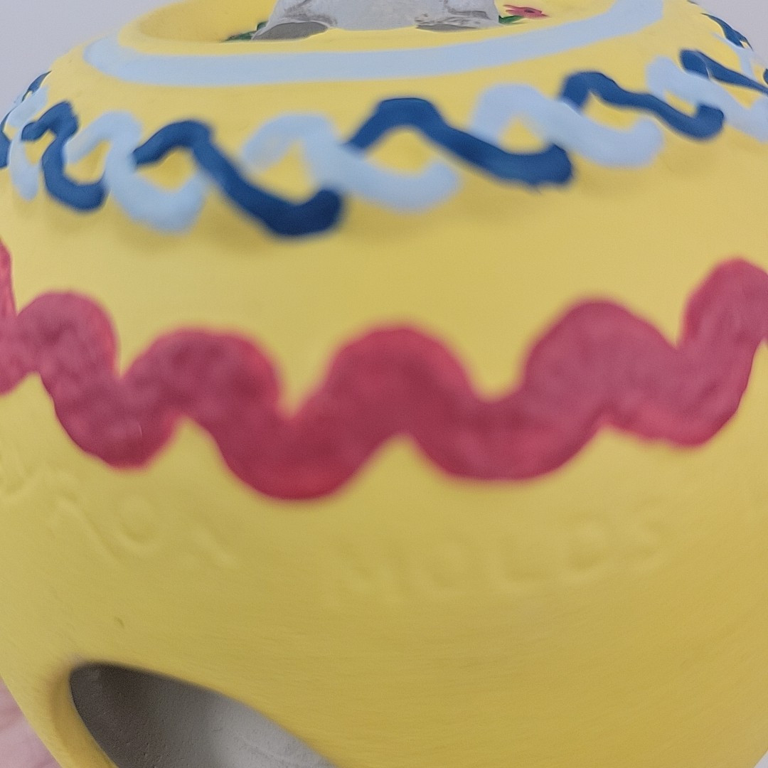 Vtg 1976 BYRON MOLDS Hand Painted Easter Egg Eggs Diorama Bunny Rabbits 4”