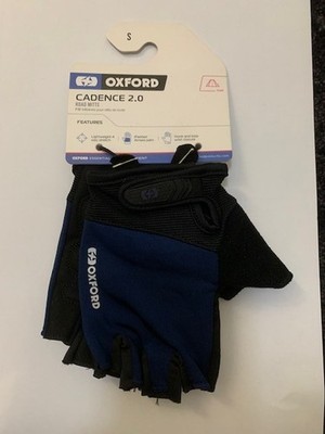 Oxford Fahrrad Cadence 2.0 fingerlose Road Mitt Handschuhe - SCHWARZ/BLAU - SMALL