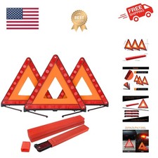 Warning Triangles Foldable Reflective Triangles with Base Roadside Triangle K...