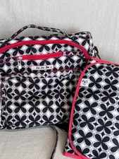 JuJuBe Diaper Bag Backpack With Changing Pad Travel Crimson Kaleidoscope