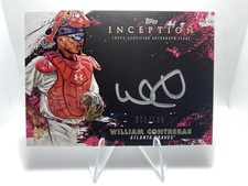 2021 Topps Inception WILLIAM CONTRERAS Silver Ink Rookie ON-CARD AUTO #/100 RC. rookie card picture