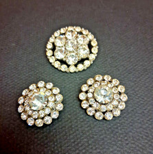 VINTAGE SET OF 3 RHINESTONE. BUTTONS