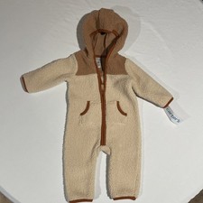 Carter's Baby Zip-Up Hooded Fleece Coverall Jumpsuit Sherpa Size 6 Months