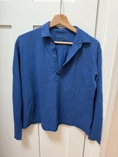 Frank & Eileen NWOT Patrick Heritage Jersey Popover Henley Blue small