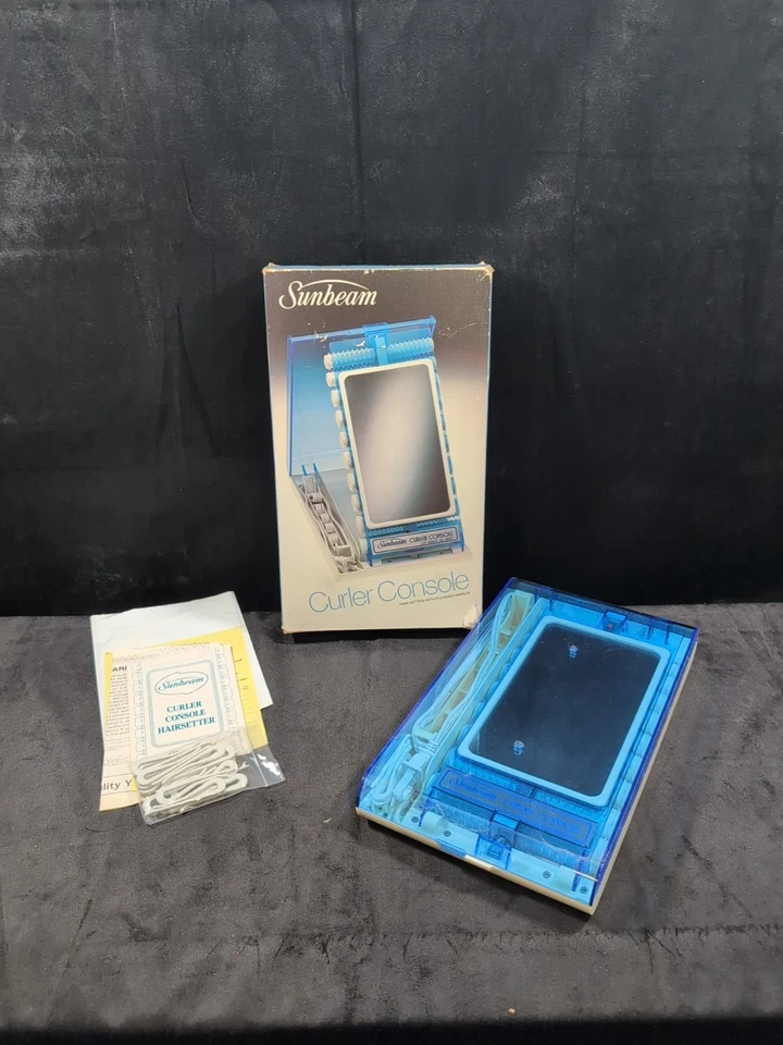 Consola rizadora de viaje SUNBEAM modelo tiene 20 rodillos, espejo, clips PARECE NUEVA Foto 2 de 4