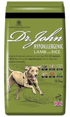 Dr John Hypoallergenic Wheat-Free Dry Dog Food 12.5kg Lamb with Rice