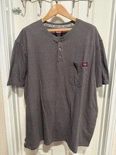 Wrangler Men's Short Sleeve Pocket Henley T-Shirt 2XL gray