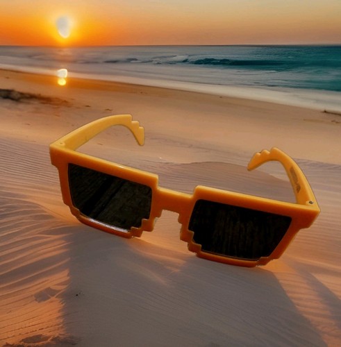 Mindcraft Square Pixel Orange Fashion Kids  Adults Gift Toys Sunglasses 49