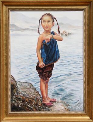 Wai Ming, Ma... I Want to Swim!, Oil on Canvas, signed and titled verso