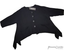 AKH LAGENLOOK Strick Jacke Oversize schwarz 4...