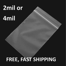 2-4Mil Clear Small Plastic 1.5x 2x 3 4 5" Zip Reclosable Top Lock Jewelry Bag