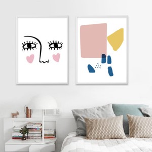 Abstract Face Canvas Poster Nordic Minimalist Art Prints Wall Home Decor