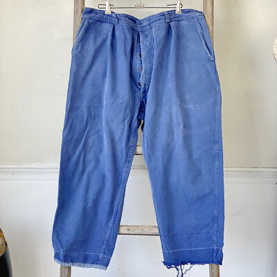 44 inch waist Vintage French Pants 1930s work wear faded