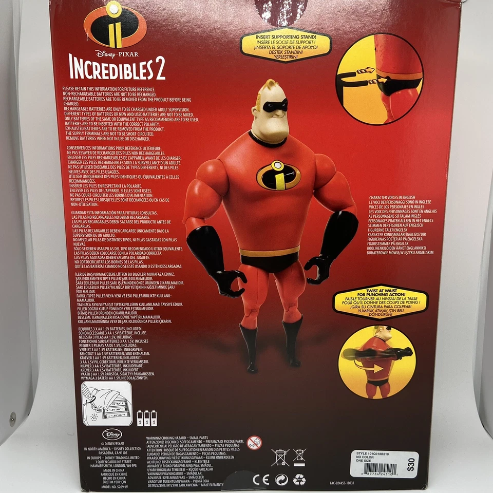 Disney Pixar Increíbles 2 Mr. Figura Punch & Play Incredible Talking 11.5" Foto 4 de 4