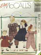 MCCALLS PATTERN 5541 DRESSES JUMPSUIT GIRLS SIZES 4 5 6 UNCUT VINTAGE 1991