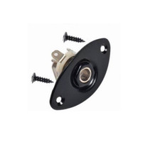New Oval Jack Socket, Plate Screws For Electric Guitars - Black