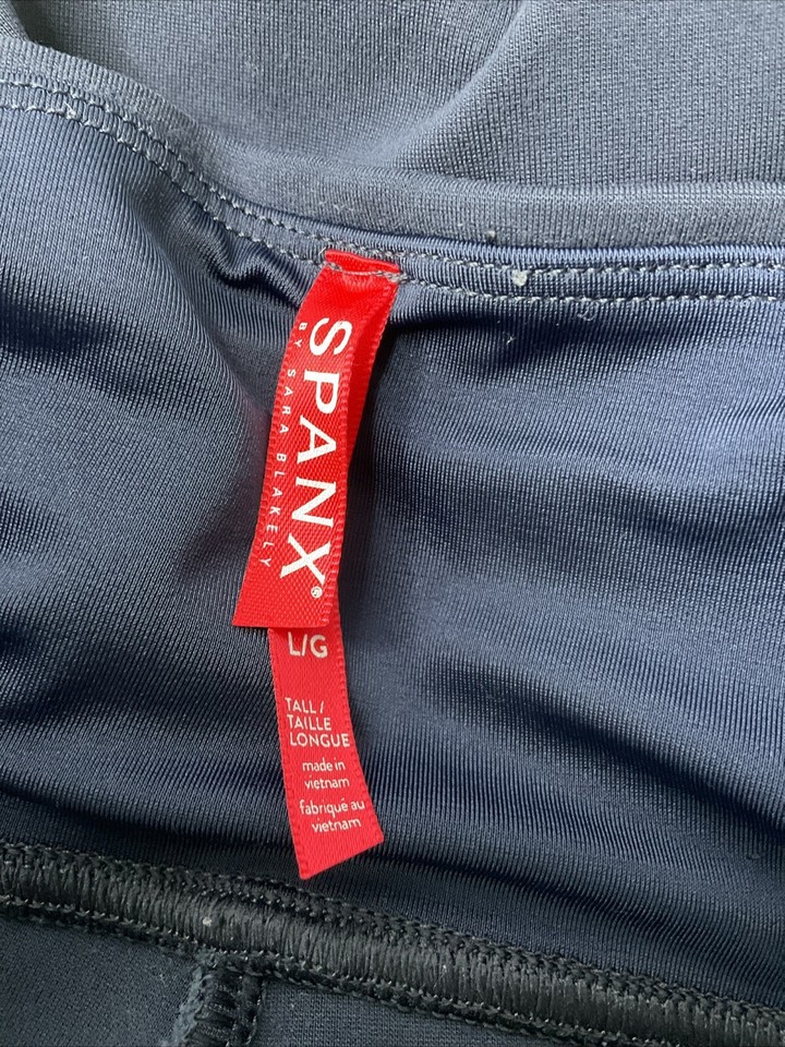 Spanx The Perfect Ankle Leggings Pants Slit Navy Blue 20262T Women Sz L