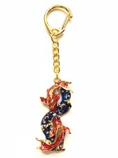 Feng Shui Bejewelled Pair of Carp Amulet Tailsman Keychain