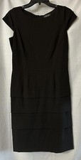 NWT Tahari Arthur S. Levine Womens Knee Length Sleeveless Black Dress Size 6