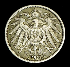 1904-A Germany 1 Mark Silver Coin FREE SHIPPING (B233)