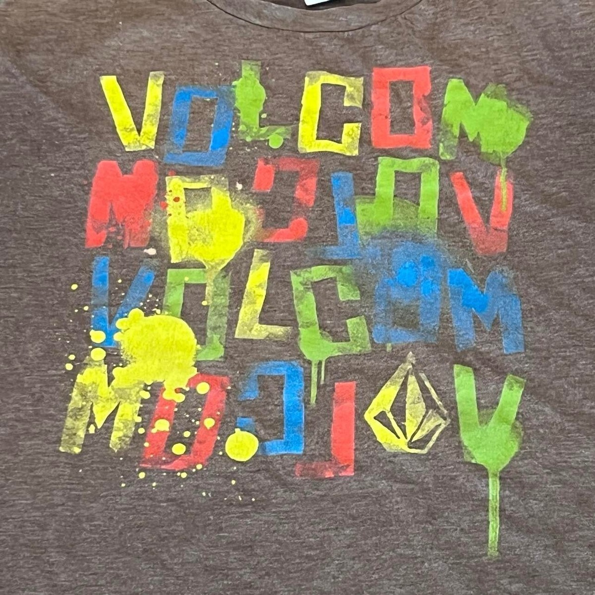Vintage Kid's Youth Volcom Brown Spray Paint Stencil Drip T-Shirt - size XL | eBay vintage-kid-s-youth-volcom-brown-spray-paint-stencil-drip-t-shirt-size-xl-ebay