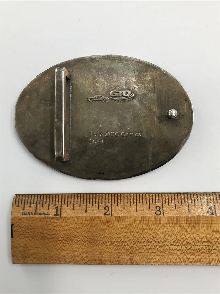 Hebilla de cinturón clásica con logotipo de Superman de metal de 3,5 pulgadas x 2,5 pulgadas. DC Comics azul Foto 3 de 3