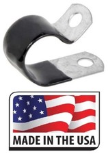 (25 pcs) 3/4" Black Vinyl Cushion Clamp Galvanized Steel Made In USA 3/4 inch