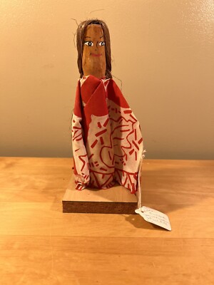 VINTAGE GUAM AUTHENTIC WOODEN STICK DOLL 8 3/4 