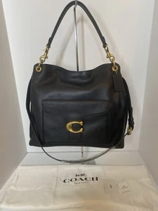 COACH Tabby Hobo Bag Black Pebble Leather Shoulder Crossbody Purse 78207 $495