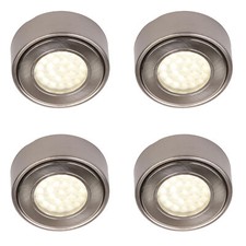 Litecraft Under Cabinet Light 1.5W Cool White LED in Sat Nickel 4 Pack Clearance