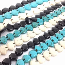 3 Color Howlite Zuni Bear Bead AA Magnesite Turquoise Loose Beads 15" Strand
