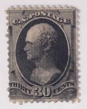 US SC #143 Alexander Hamilton 30c Stamp w/ H Grill Used w/ Clean Cancel CV $3750