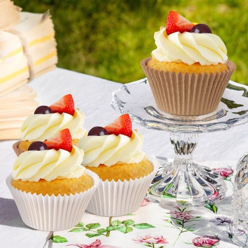 300 Pack Jumbo Cupcake Muffin Liners Greaseproof Large White Baking Cups - Afbeelding 5 van 11