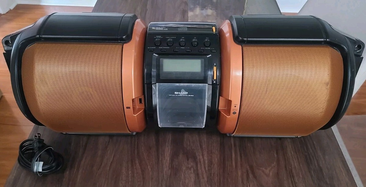 Sharp GX-M10 Orange Portable Boombox Blaster IPod Dock AM/FM