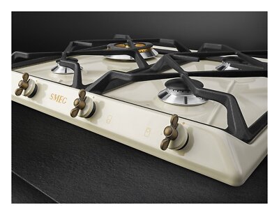 Piano Cottura A Gas Smeg SRV864POGH - Incasso, Colore Crema, 4 Fuochi - Foto 4