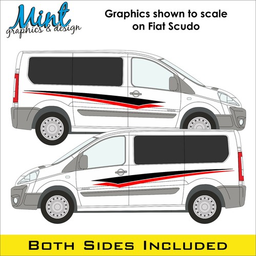FIAT SCUDO SWB Camper Side Stripes Decals Stickers Van Graphics FREE P&P 006 - Picture 3 of 4