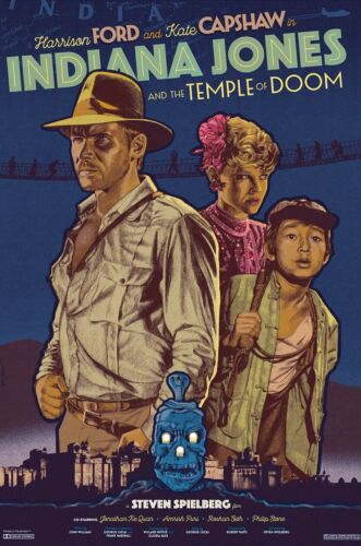 INDIANA JONES AND THE TEMPLE OF DOOM by Jack Durieux Movie Poster #'ed / MINT