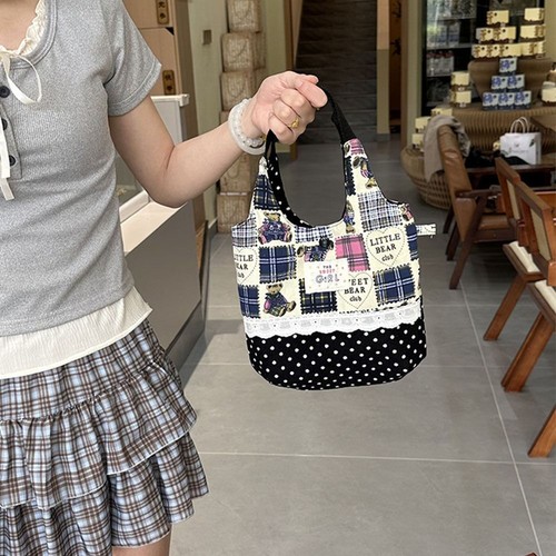INS Sweet Lace Tote Bags Canvas Commuting Bags Leisure Handbag - Picture 5 of 14