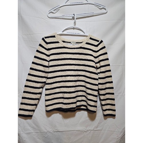 L.L.Bean Striped Sweater Crew Neck Knit Pullover Classic Fit Medium