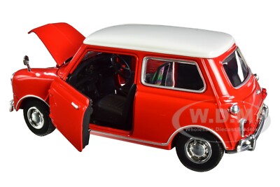 1961-1967 MORRIS MINI COOPER RED & WHITE 1/18 DIECAST MODEL CAR