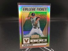 Jack Leiter 2022 Contenders Draft College Ticket Optic Holo CTO-3 Rangers