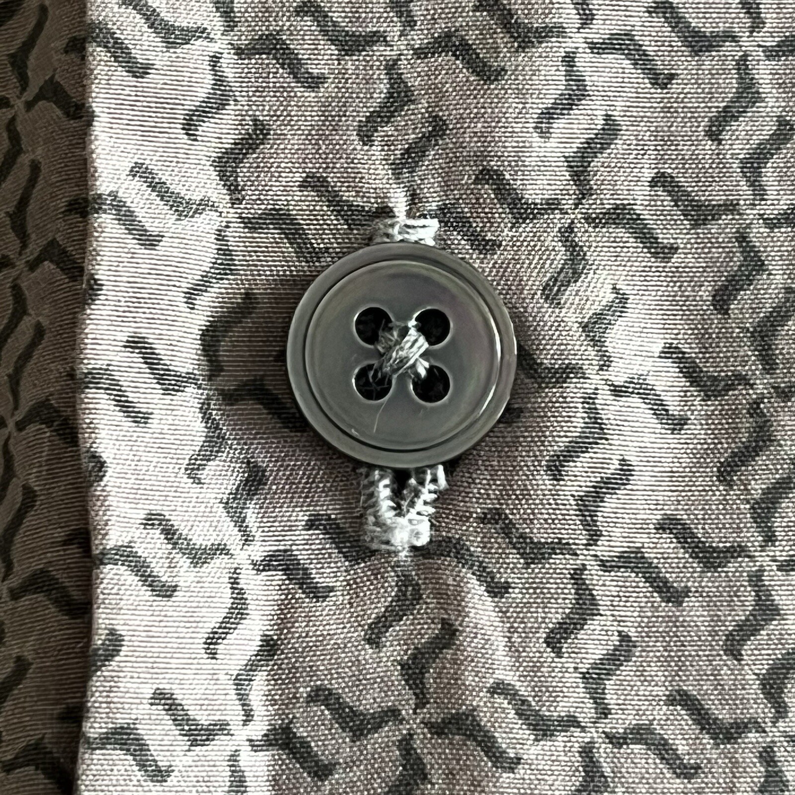 FILA £180+ CAMICIA HARDY AMIES OF SAVILE ROW UOMO 15" MANICA CORTA STAMPATA SETA LTBC