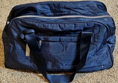 New! LeSportsac Deluxe Large Weekender Navy Blue Duffle Bag 18x11x9