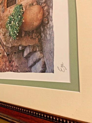 Maureen Love Original Art Print "Eze" Villa Doorsteps Framed - Picture 6 of 10