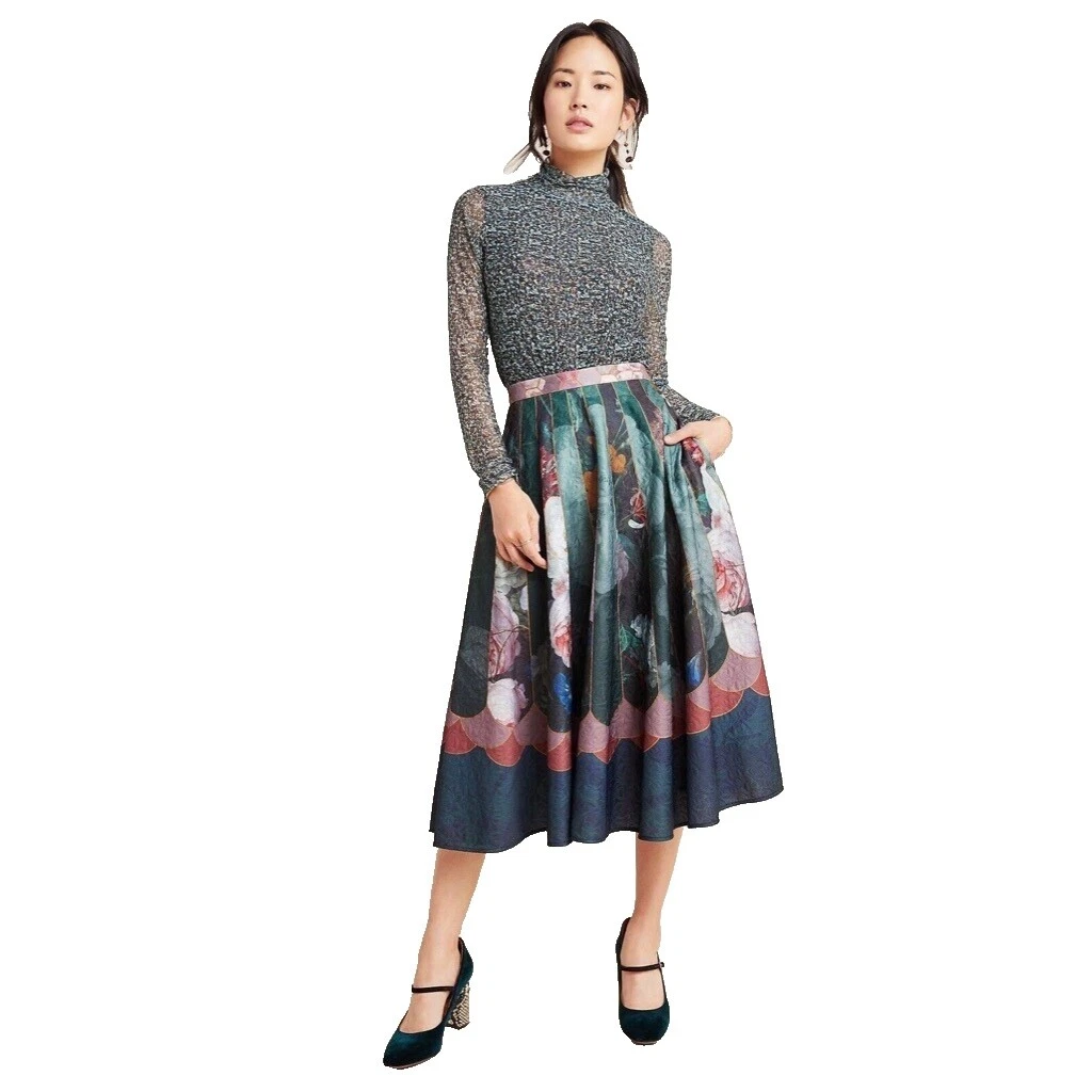 Anthropologie Floral A-line Faldas para mujer
