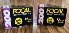 Vintage Focal Quality Color Film NOS 2 Boxes Trial Size 12 Exp 35mm 200 General