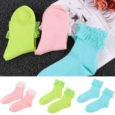Ladies Socks Ankle Socks Ruffle Frilly Fashion Vintage Lace Cotton Socks Girl