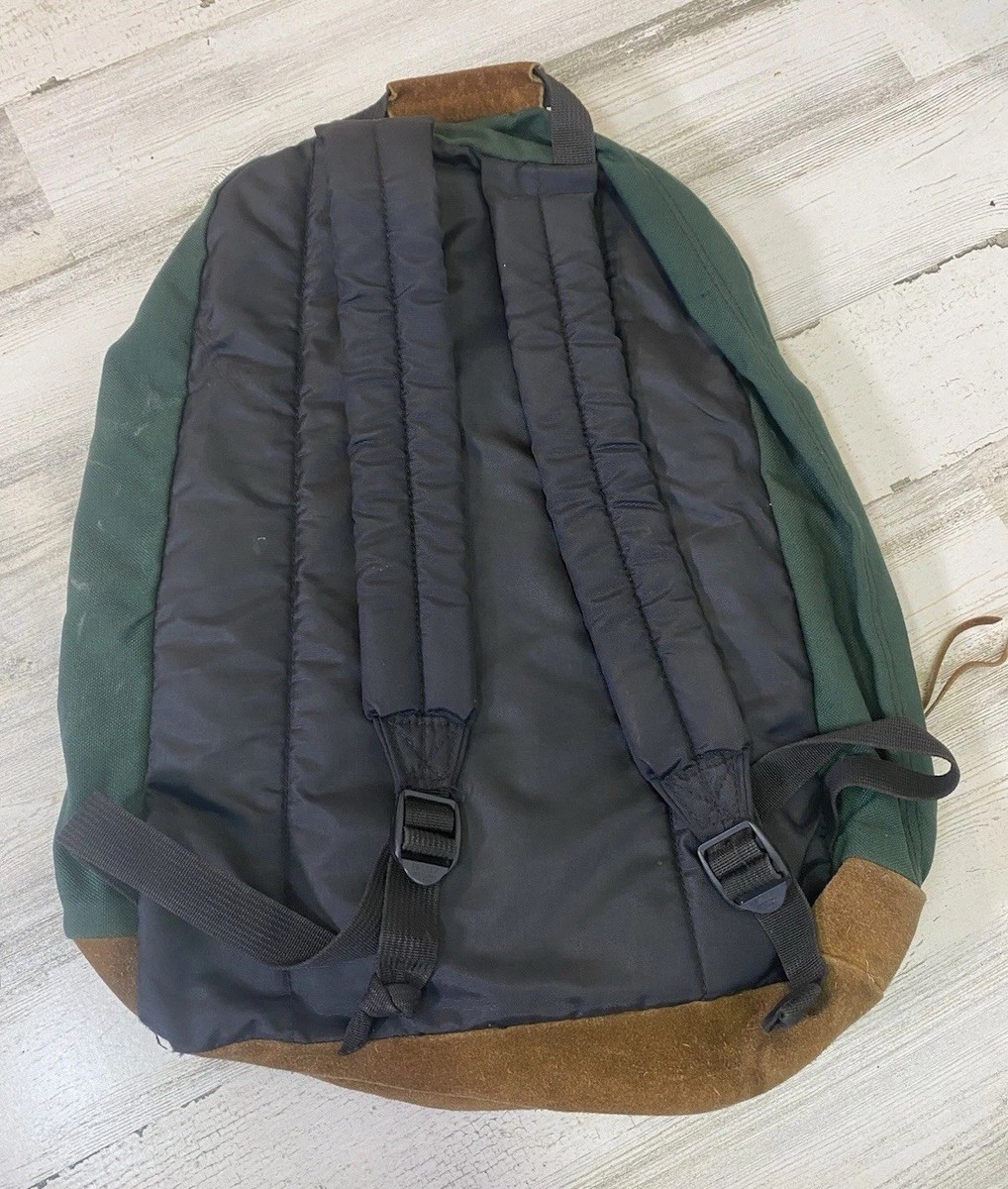 Vtg Jansport Green Backpack Suede Bottom Made in USA - 1 Broken