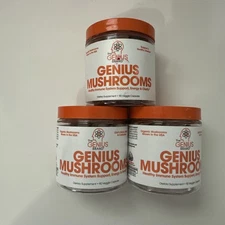 (3) The Genius Brand, Genius Mushrooms Organic 90 Capsules Exp. 01/26+